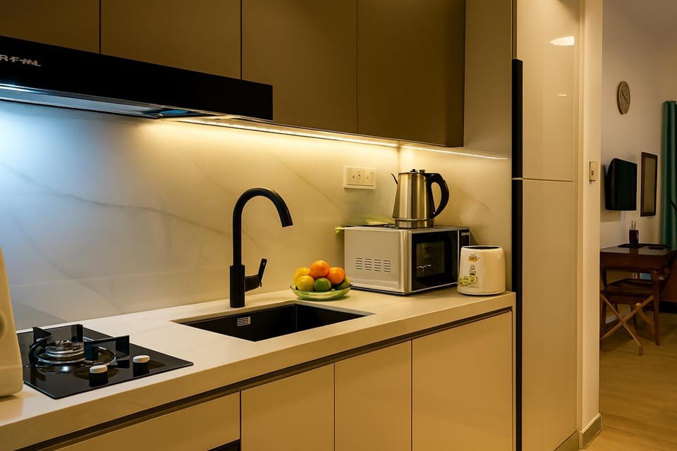 Kitchen or kitchenette, toaster
