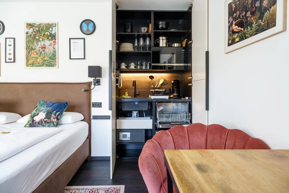 Property building, Living room, Bedroom