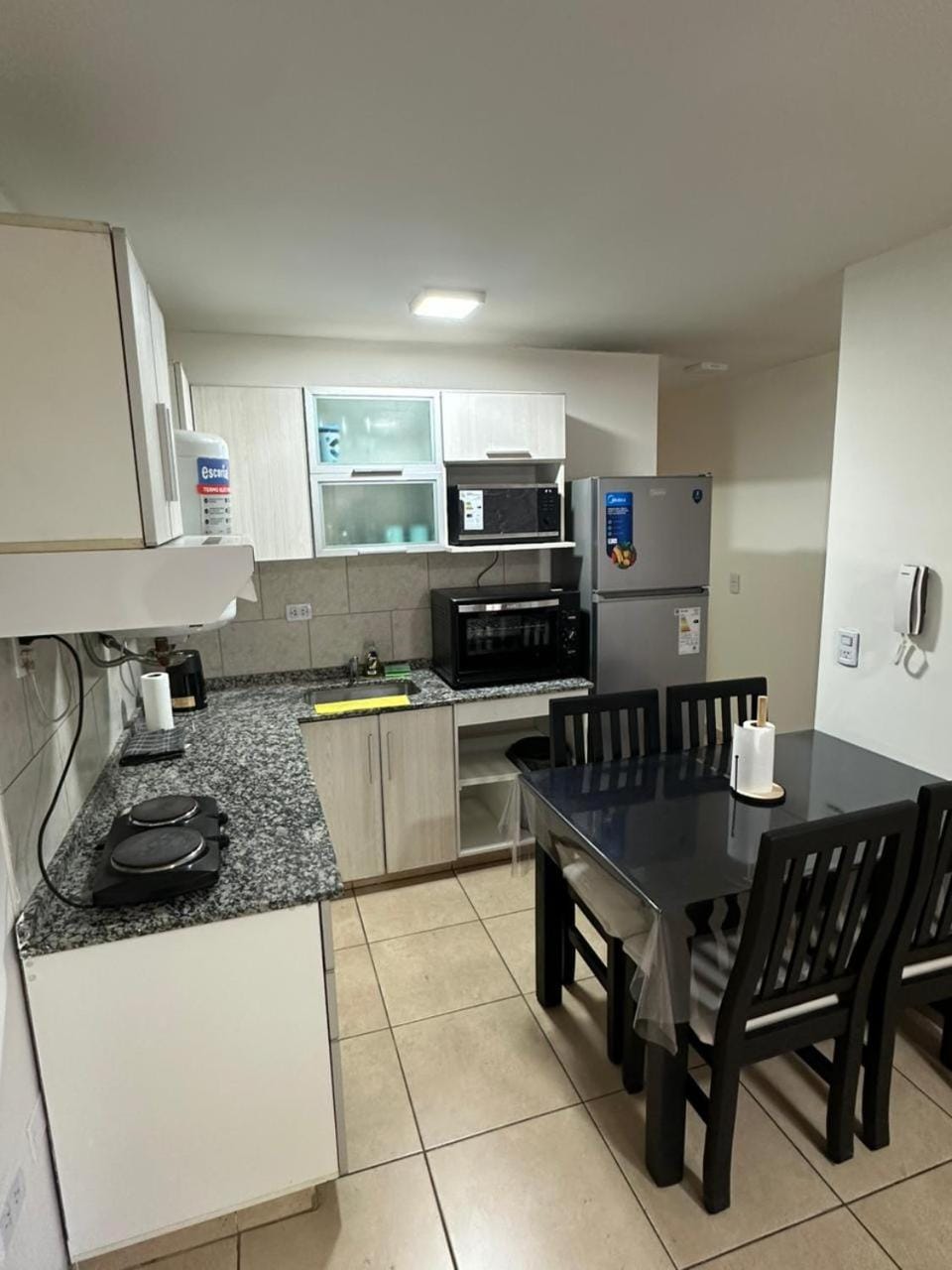 Kitchen or kitchenette, oven