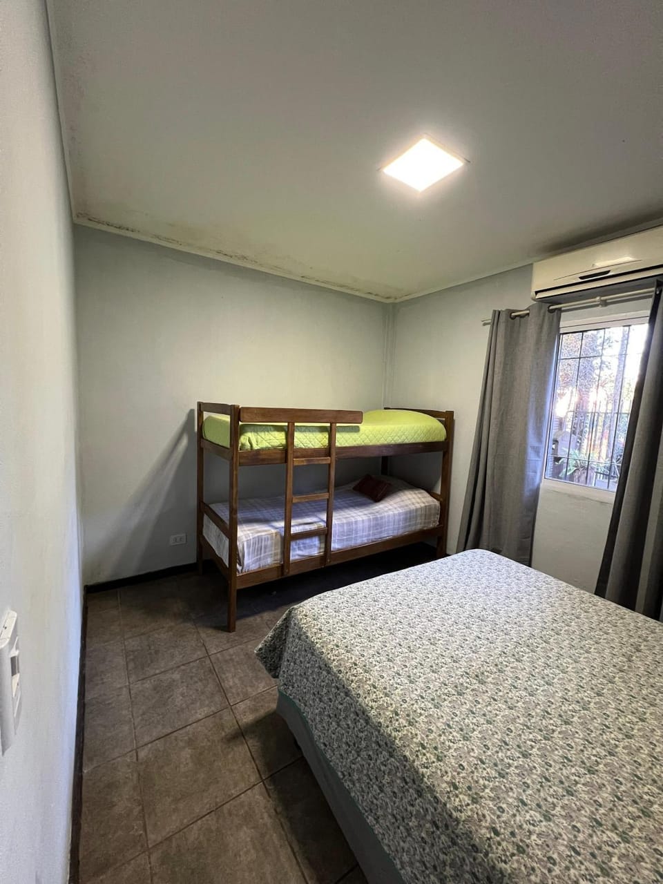 Bed, Bedroom, bunk bed, air conditioner