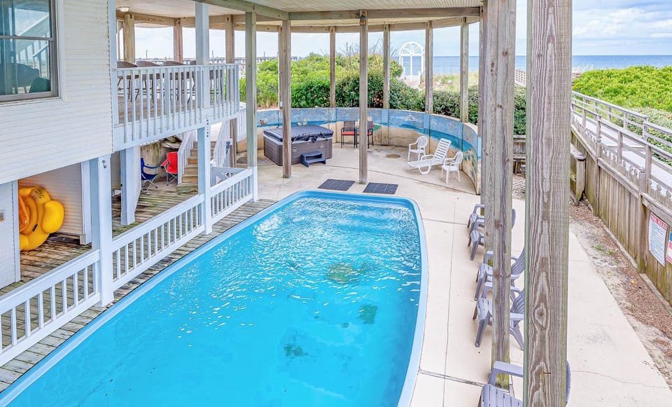 The Nags Header - NH MP 11.5, Oceanfront, Pool, Hot Tub, Pool Table, Pets OK, Flex Stays House in Nags Head