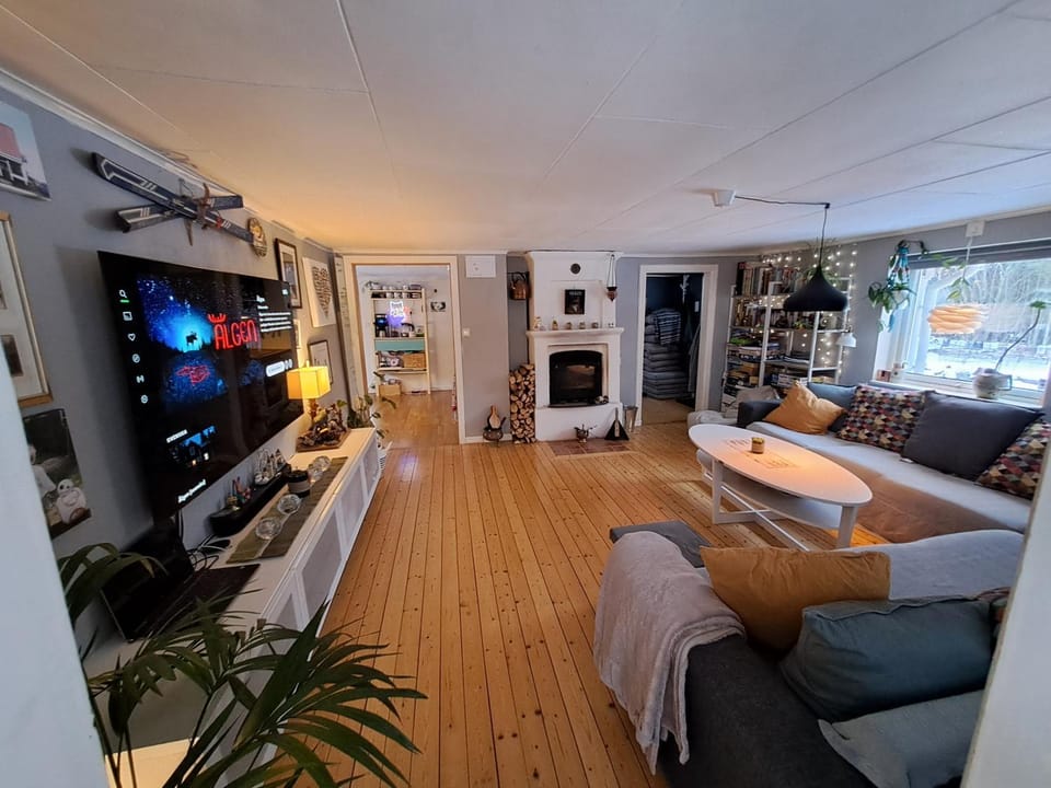 Living room, fireplace