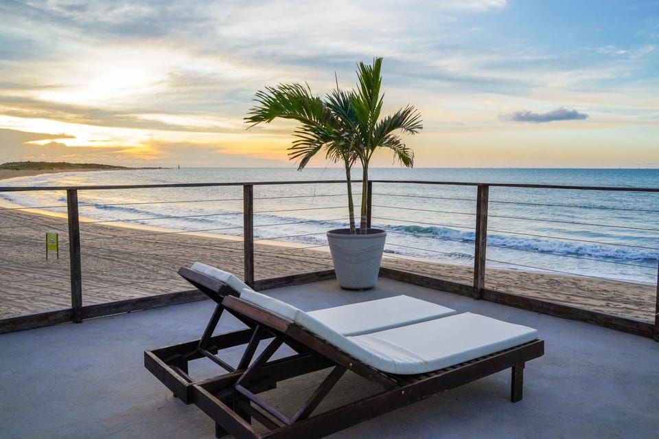 Day, Natural landscape, View (from property/room), Balcony/Terrace, Beach, Sea view, Sunset