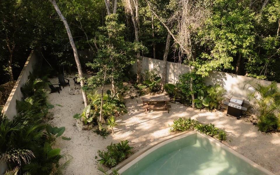 Spring, Natural landscape, Garden, Garden view, Pool view, Swimming pool, Swimming pool