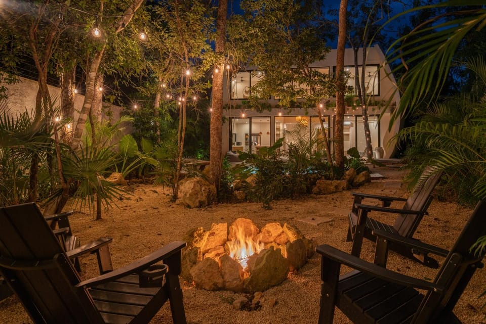 Patio, Spring, Night, Garden, Garden view