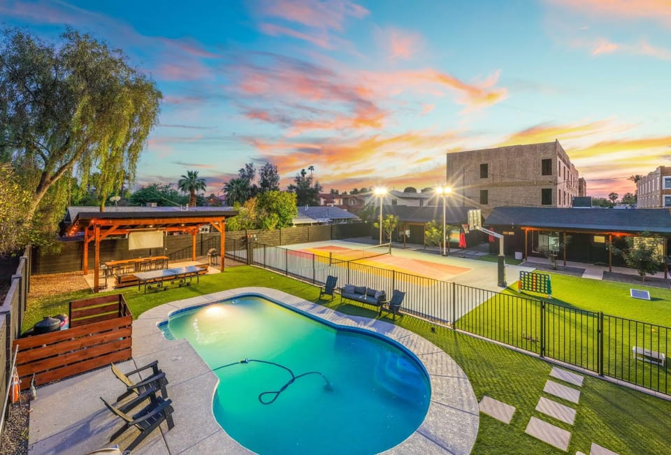 Massive Complex Pickleball Pool Heated Pool House in Phoenix