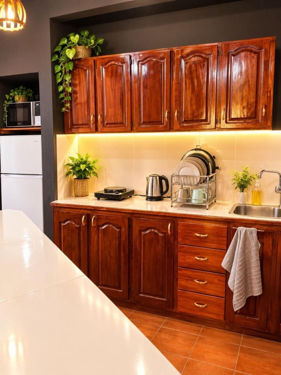 Coffee/tea facilities, Kitchen or kitchenette, minibar, stove