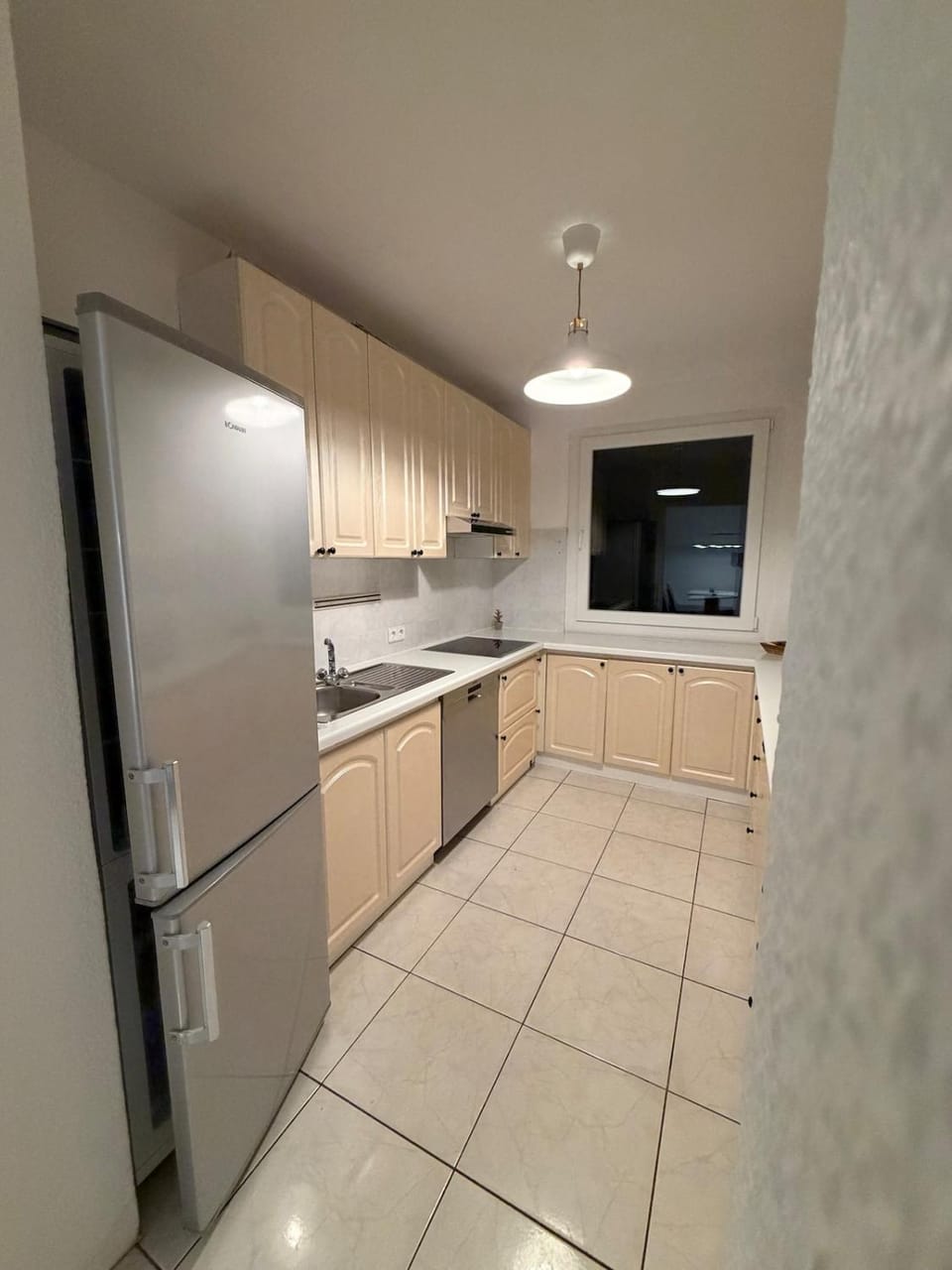 Kitchen or kitchenette, dishwasher, stove