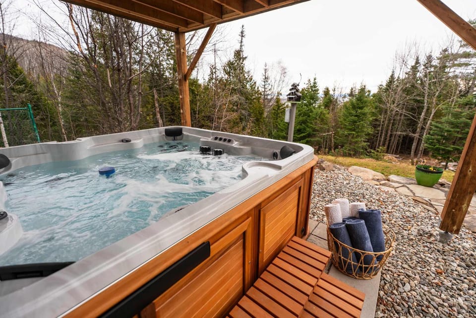 A stunning and breathtaking view with a private spa - L'Aponi Chalet in Baie-Saint-Paul