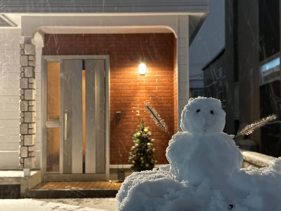 Property building, Night, Winter