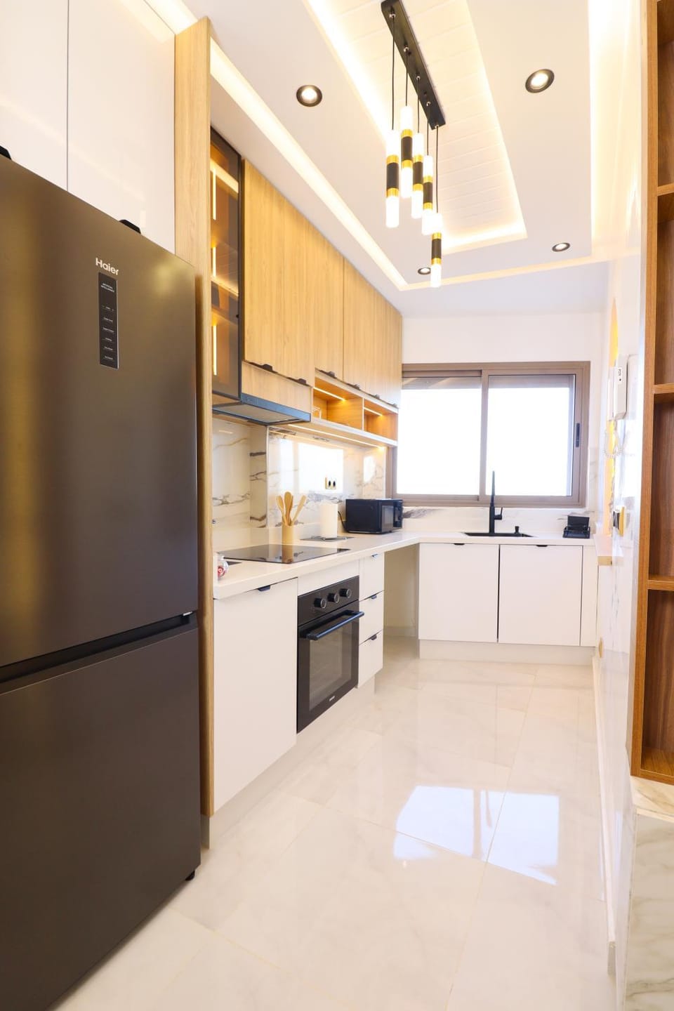 Kitchen or kitchenette, oven, stove