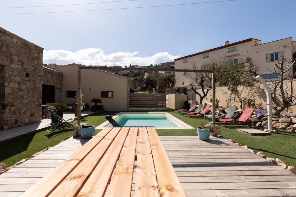 Property building, Living room, Swimming pool