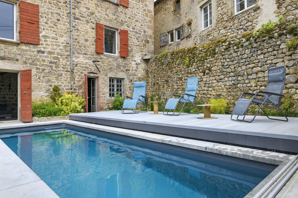Property building, Living room, Swimming pool