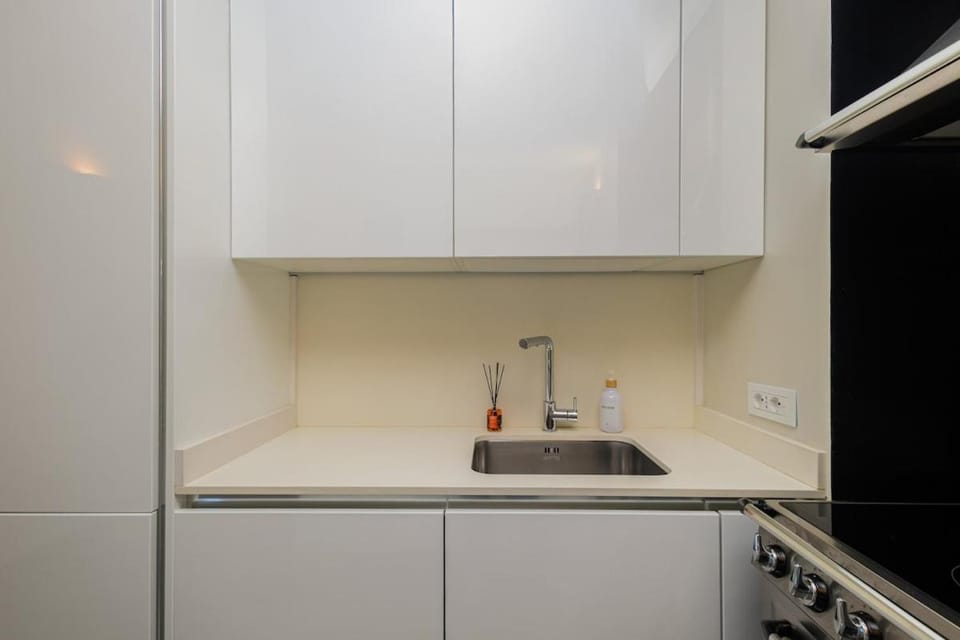 Kitchen or kitchenette, dishwasher, stove