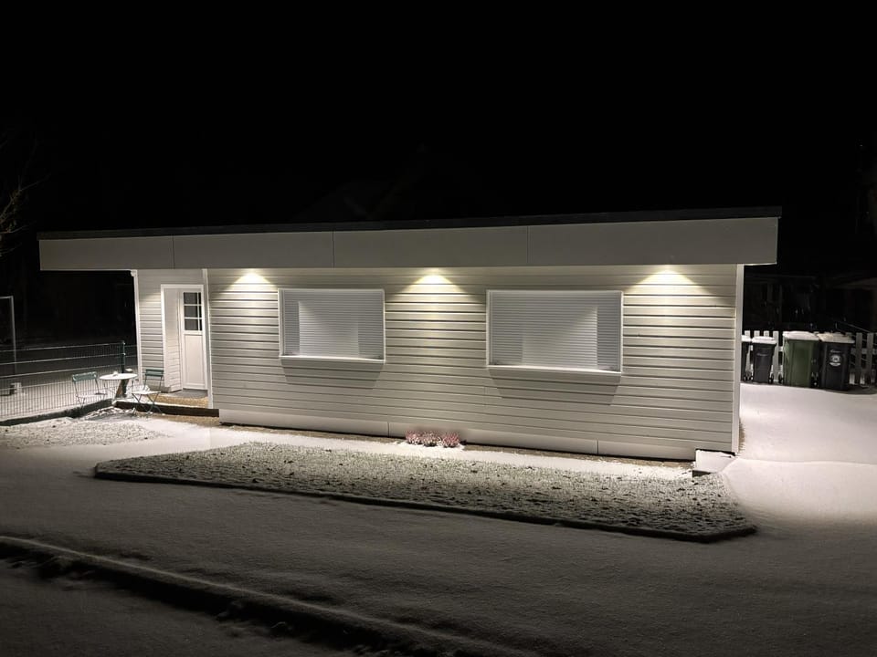 Property building, Night, Winter