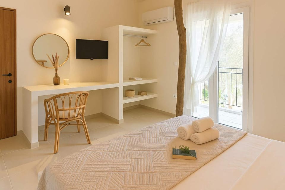 Bed, TV and multimedia, Bedroom, towels