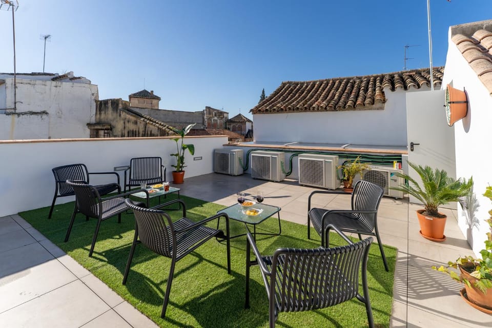 Property building, Patio, Day, View (from property/room), Balcony/Terrace, Balcony/Terrace, Living room, Dining area