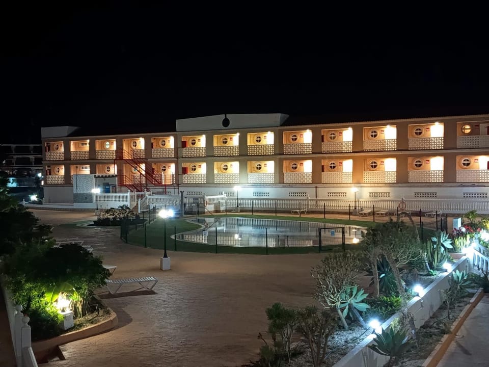 Night, Pool view, Swimming pool