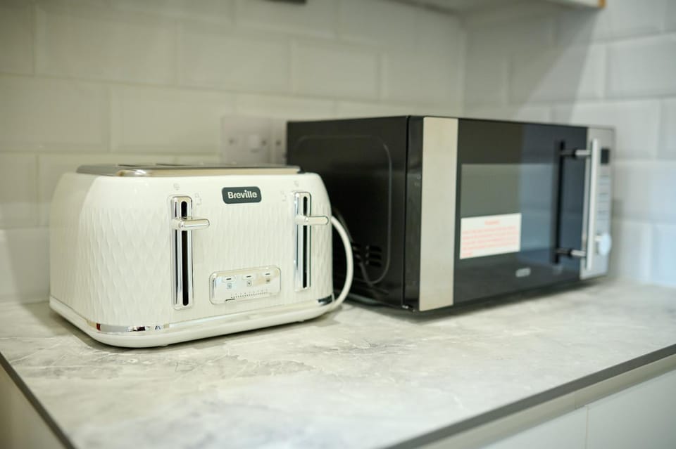 Kitchen or kitchenette, toaster