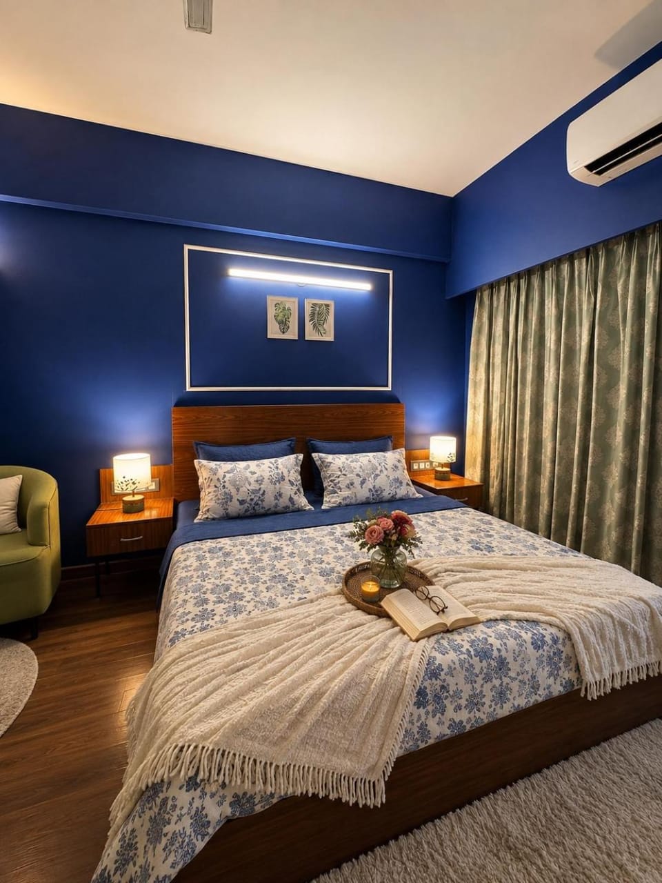 Bed, Bedroom, air conditioner