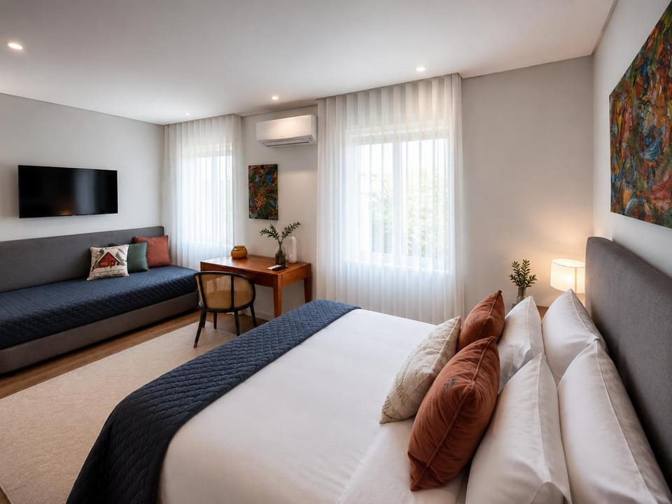 Bed, Bedroom, air conditioner