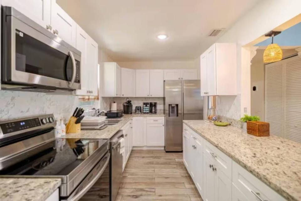 Kitchen or kitchenette, oven, stove, toaster