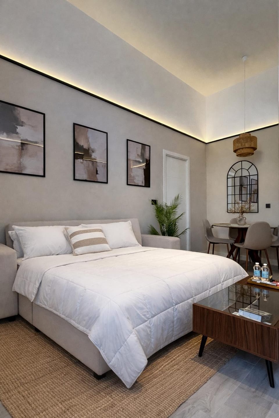 Bed, Living room, Bedroom