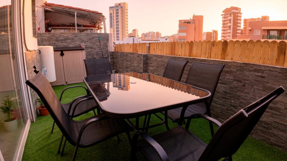 Patio, Day, View (from property/room), Balcony/Terrace, Living room, Seating area, Dining area