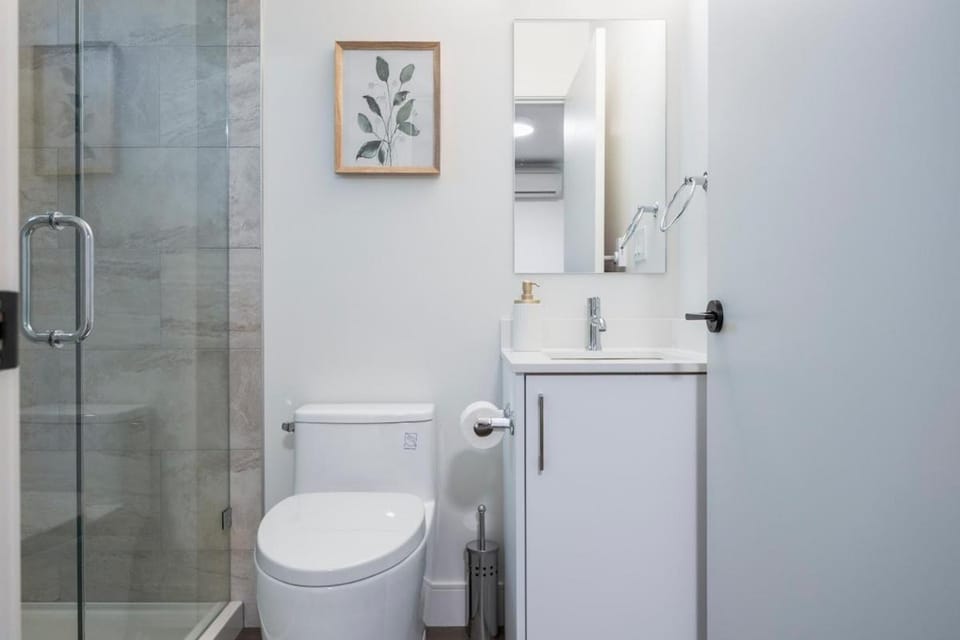 Shower, Toilet, bidet, towels