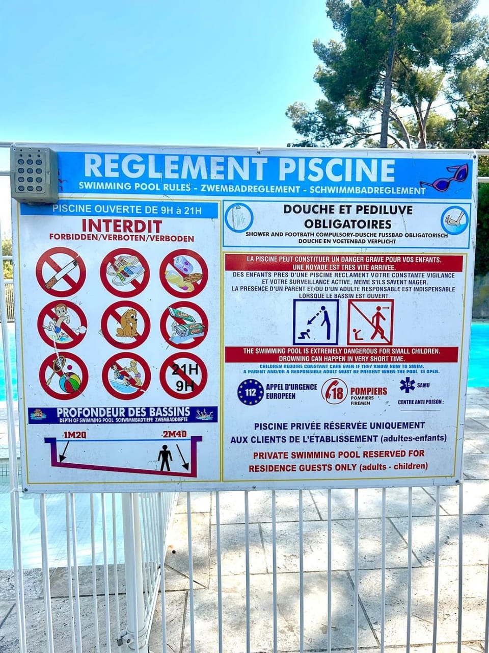 Text overlay, Swimming pool