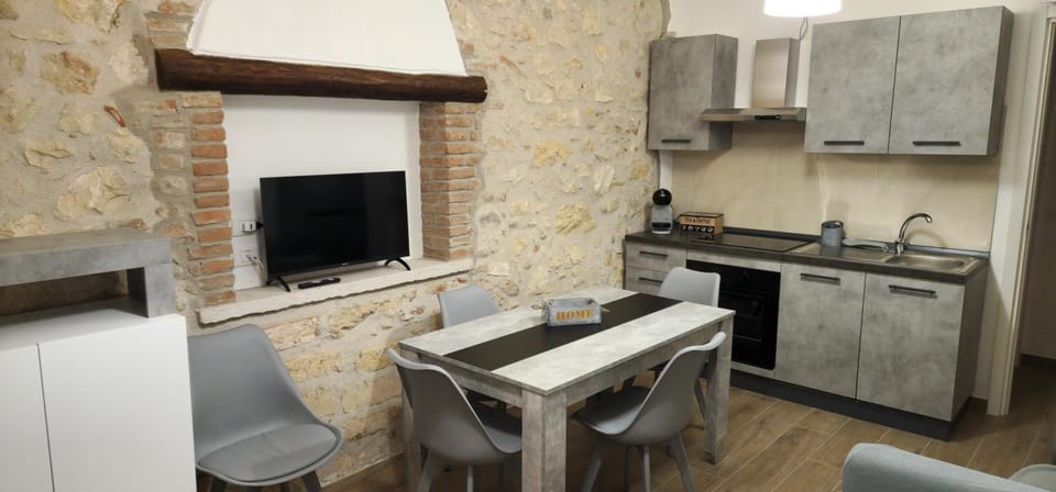 Dining area, dishwasher, oven, stove