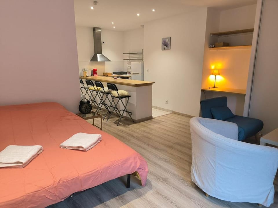 Bed, Kitchen or kitchenette, Living room, Dining area