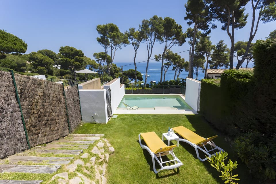 Property building, Living room, Swimming pool