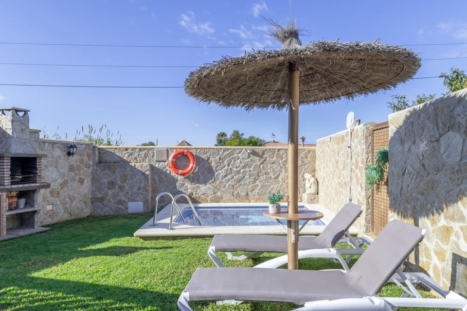 Property building, Living room, Swimming pool