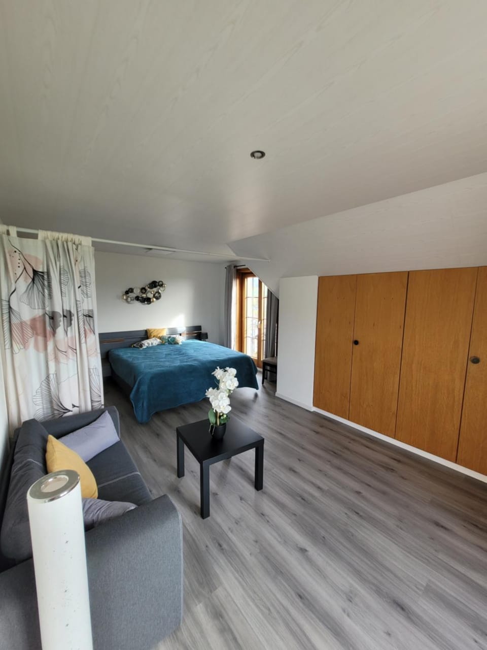Bed, Living room, Photo of the whole room, Seating area, Bedroom, wardrobe