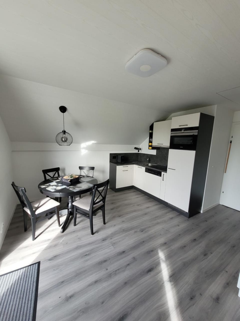 Kitchen or kitchenette, Dining area, stove