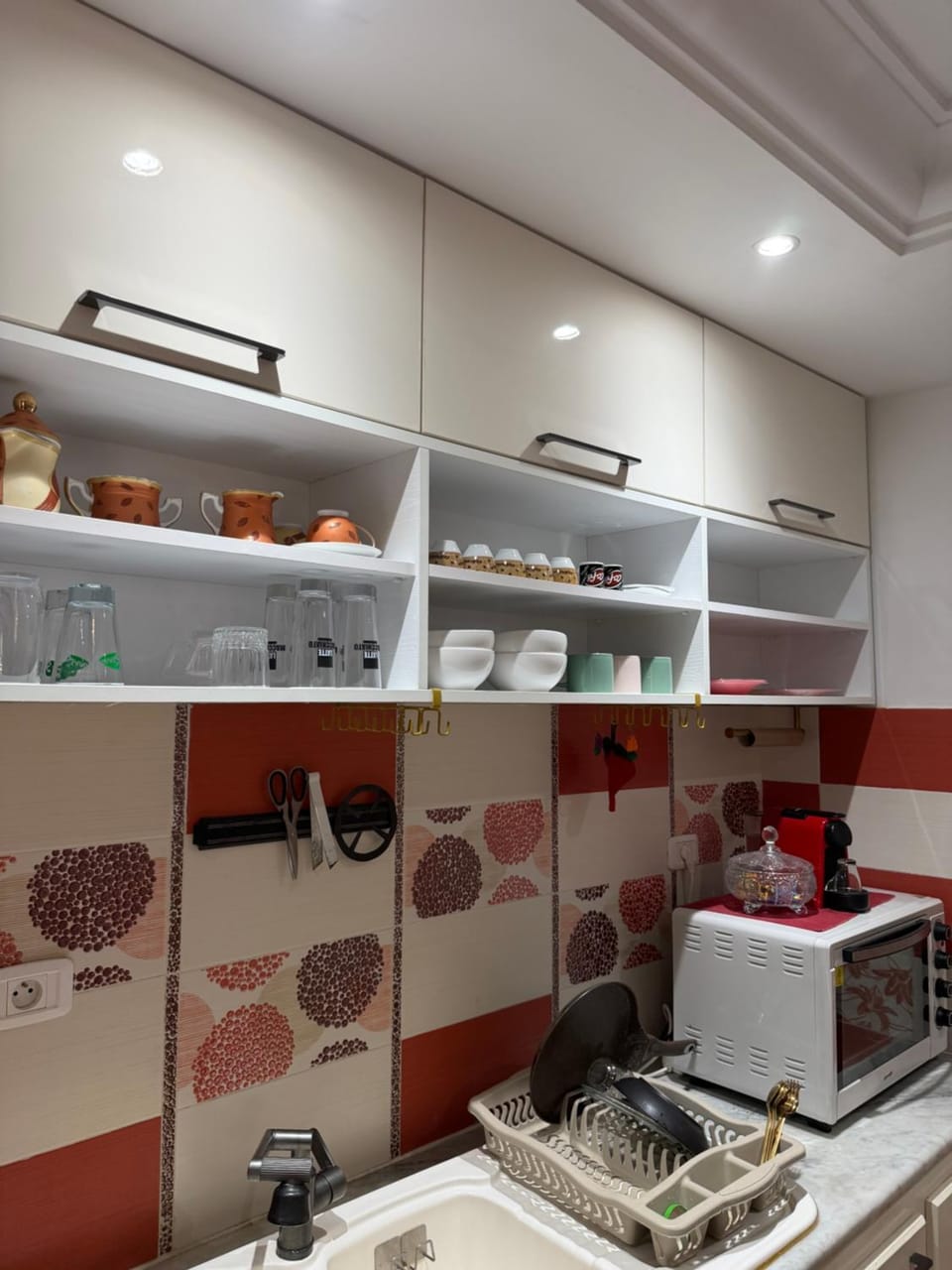 Kitchen or kitchenette, stove, kitchen