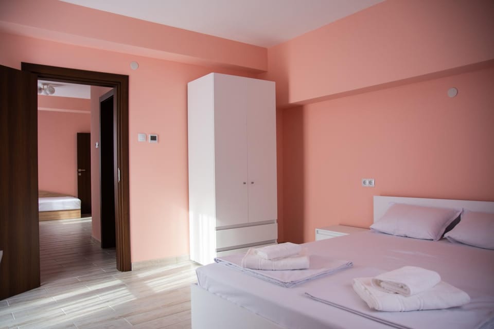 Bed, Photo of the whole room, Bedroom, towels, wardrobe