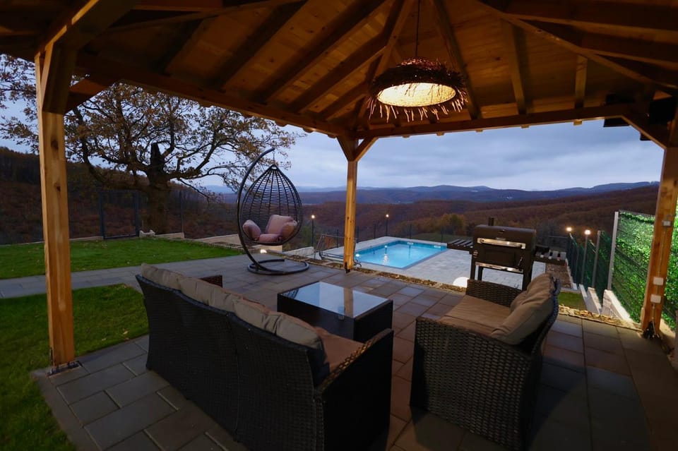 Patio, Day, Natural landscape, Mountain view, Pool view, Swimming pool