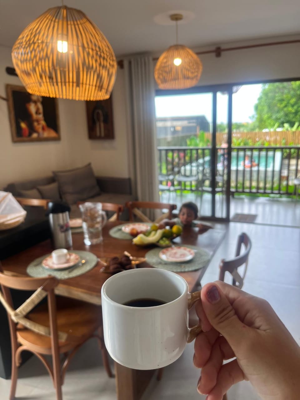 Coffee/tea facilities, View (from property/room), Living room, Food and drinks, Seating area, Dining area
