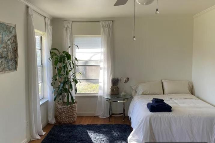 Bed, Photo of the whole room, Bedroom, towels
