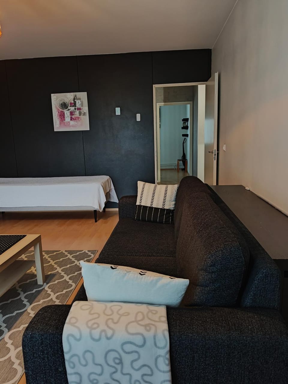 Bed, Living room, Photo of the whole room, Seating area, Bedroom