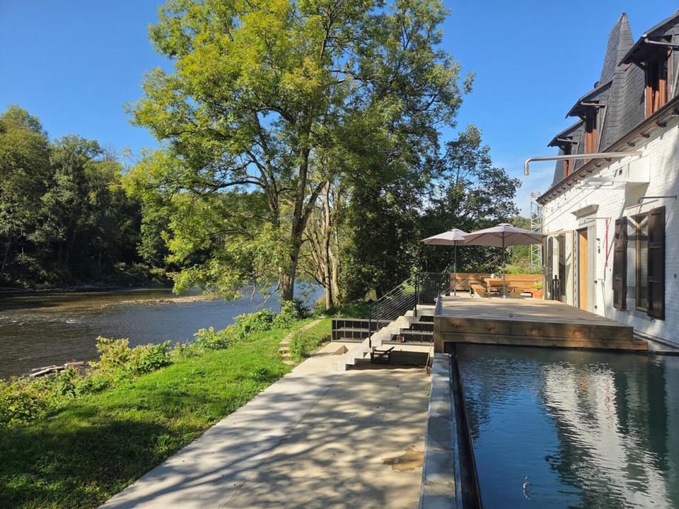 Patio, River view, Swimming pool