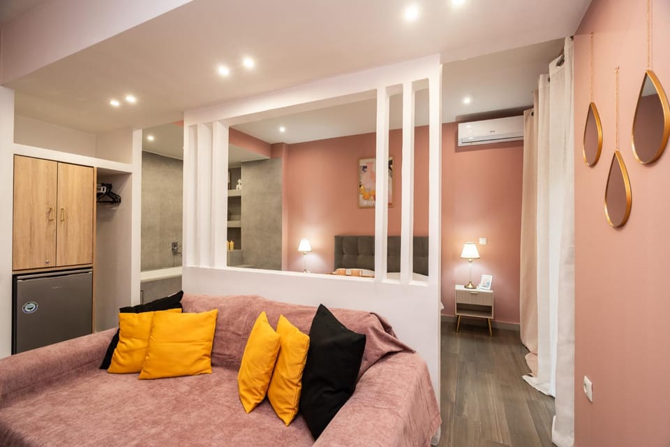 Living room, Seating area, Bedroom, air conditioner