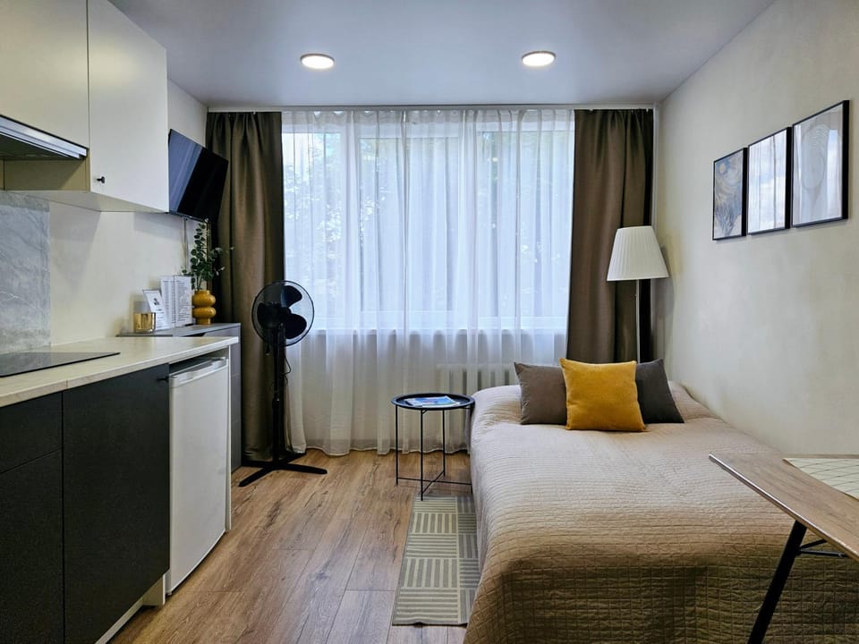 Bed, Living room, Photo of the whole room, Seating area