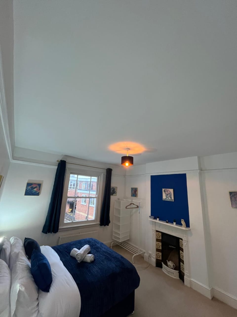 Bed, Photo of the whole room, Bedroom, flat iron, wardrobe