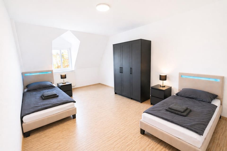 Bed, Photo of the whole room, Bedroom, towels, wardrobe