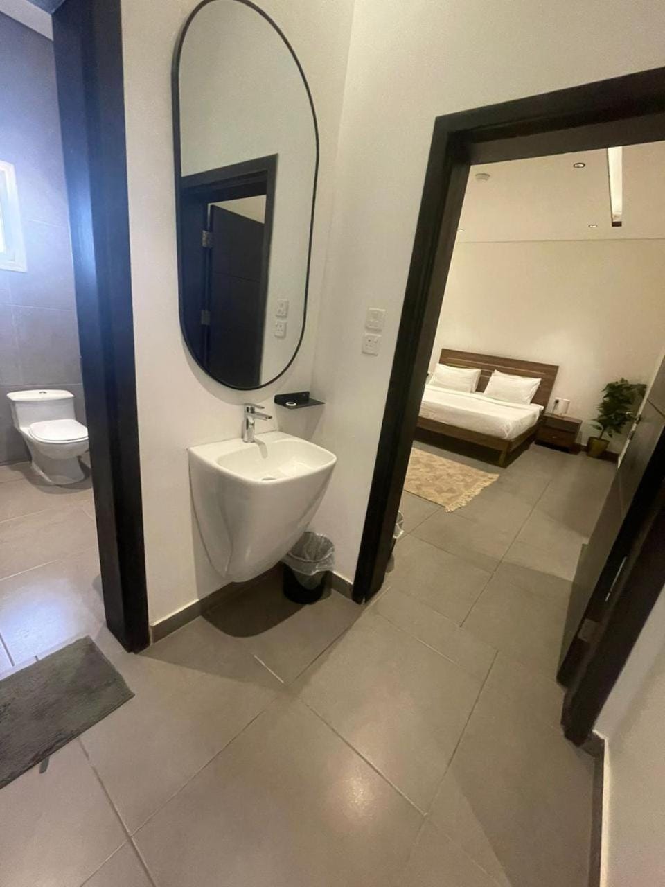 Toilet, Bed, Bathroom, Photo of the whole room, Bedroom