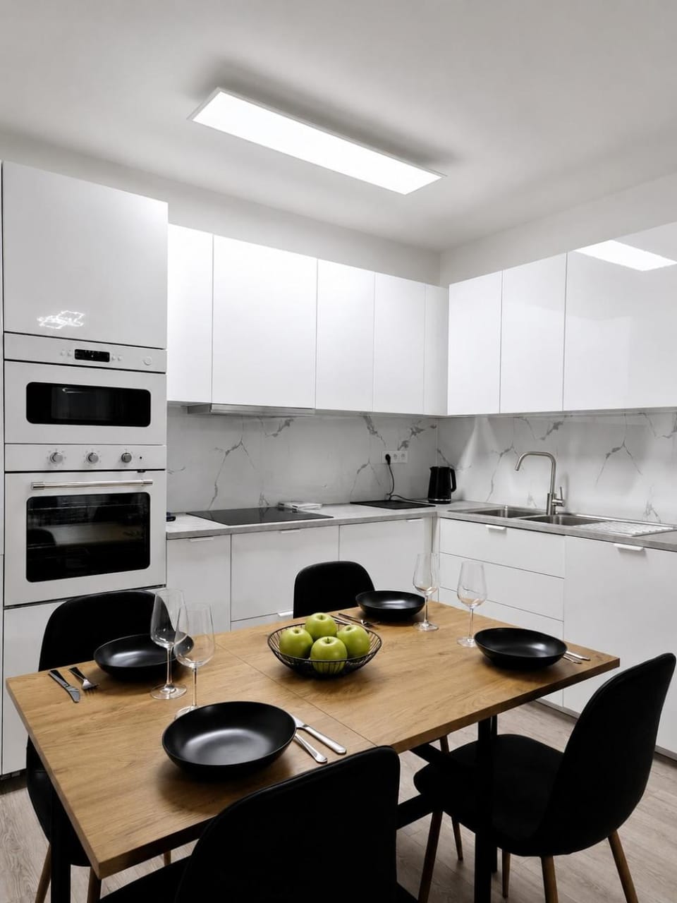 Kitchen or kitchenette, Dining area, dishwasher, oven, stove