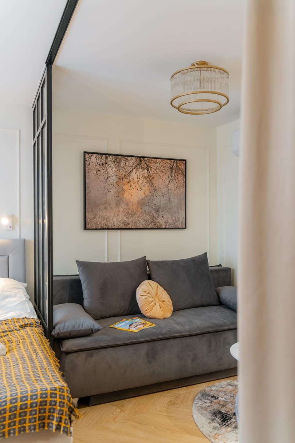 Bed, Living room, Photo of the whole room, Seating area, Bedroom